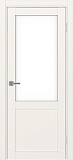 Дверь Эко 502.21 бежевый, lacobel белый