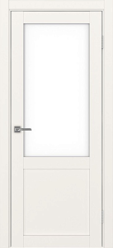 Дверь Эко 502.21 бежевый, lacobel белый