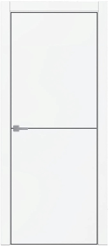 Дверь ДР Tamburat 4102 аляска AL кромка черная, молдинг черный, глухая