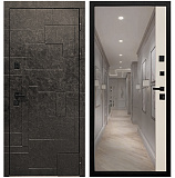 Входная дверь Матадор MX-1 Мамба терра антрацит /панель зеркало 1, софт шампань