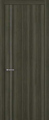 Дверь Z K14 toppan дуб темный, молдинг серебро, глухая