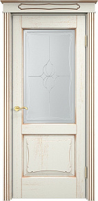 Недавно просмотренные - Дверь ПМЦ массив дуба Д6 эмаль F120 с золотой патиной, стекло 6-5