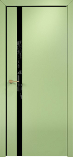 Дверь Оникс Престиж 1 эмаль фисташковая, триплекс черный