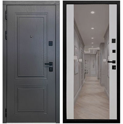 Входная дверь Матадор MXК-2 альберо грей/панель зеркало 2, силк маус