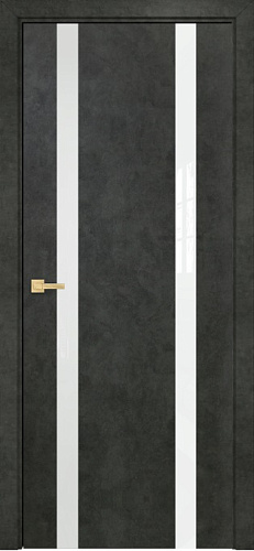 Дверь Оникс Верона 2 бетон темный, триплекс белый