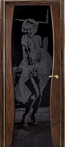 Дверь Оникс Грация эбен, триплекс пескоструй