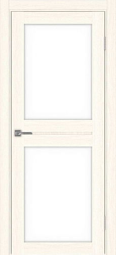 Дверь Эко 520.212 ясень светлый, lacobel белый
