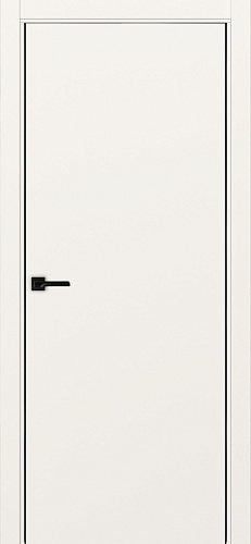 Дверь Эко 201 бежевый, кромка AL черная SB с 2-х сторон, глухая