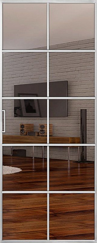 Перегородка Alum №9 хром, триплекс зеркало бронза