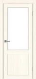 Дверь Эко 502.21 ясень светлый, lacobel белый