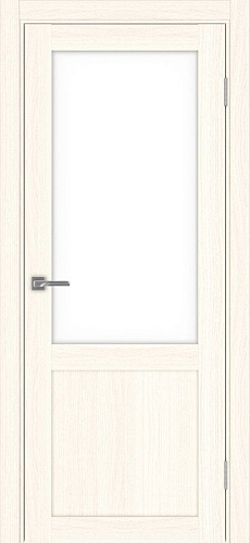 Дверь Эко 502.21 ясень светлый, lacobel белый