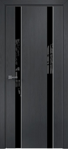 Дверь Оникс Верона 2 дуб графит, триплекс черный