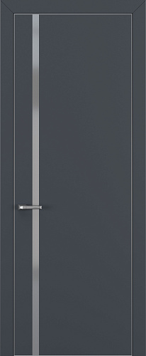 Дверь Z K1 полипропилен  графит премьер, ALU кромка хром, matelac silver grey, глухая