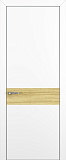 Дверь Z K6 полипропилен белый, ALU кромка хром, вставка toppan дуб натуральный, глухая