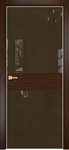 Дверь Оникс Соло 2 венге, глухая, Lacobel RAL 8028