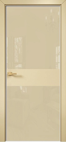 Дверь Оникс Соло 2 эмаль RAL 1015, глухая, Lacobel RAL 1015