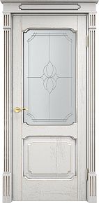 Недавно просмотренные - Дверь Итальянская Легенда массив дуба Д7 белый грунт с патиной серебро микрано, стекло 7-1