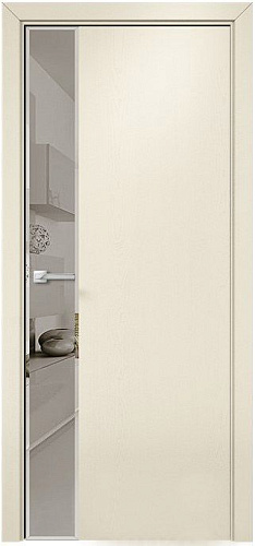 Дверь Оникс Сеул эмаль слоновая кость, лакобель с фацетом