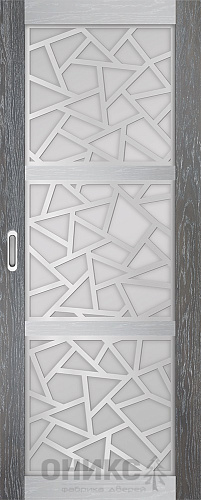 Перегородка Оникс №2 дуб седой/Р-№7, сатинат белый