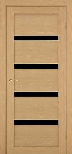 Дверь Эко 505.12 АПС ясень темный молдинг SG, lacobel черный