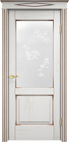 Недавно просмотренные - Дверь ПМЦ массив дуба Д13 белый грунт с патиной орех, стекло 13-4