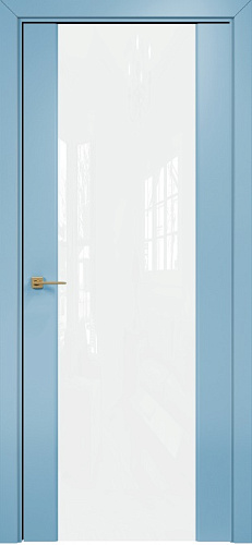 Дверь Оникс Престиж эмаль голубая, триплекс белый