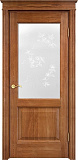 Дверь ПМЦ массив дуба Д13 орех 10%, стекло 13-4