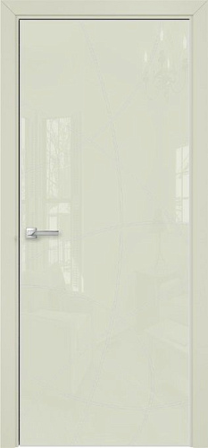 Дверь Оникс Арт, лакобель слоновая кость RAL 1013, пескоструй №6