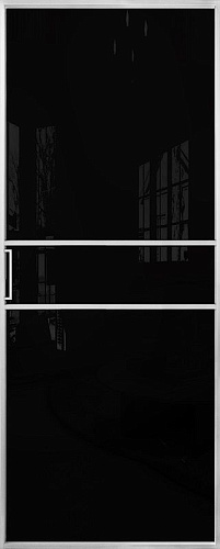 Перегородка Alum №2 хром, триплекс черный