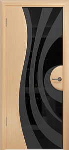 Недавно просмотренные - Дверь Арт Деко Ветра-1 беленый дуб, триплекс черный  с рисунком