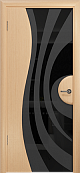Схожие товары - Дверь Арт Деко Ветра-1 беленый дуб, черный триплекс с рисунком