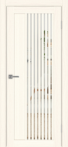 Дверь Эко 544.12 ясень светлый, зеркало с 2-х сторон