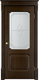 Дверь ПМЦ массив дуба Д7 мореный дуб, стекло 7-1