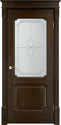 Дверь ПМЦ массив дуба Д7 мореный дуб, стекло 7-1