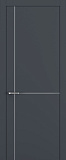 Дверь Z K17 полипропилен  графит премьер, молдинг серебро, глухая