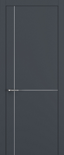 Дверь Z K17 полипропилен  графит премьер, молдинг серебро, глухая