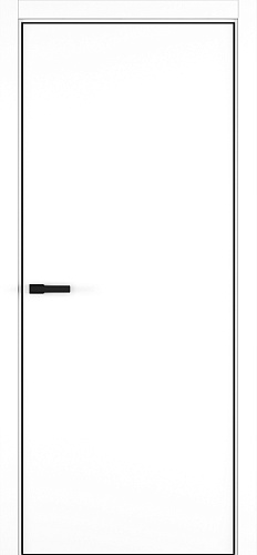 Дверь Z Elen эмаль белая кромка AL black, глухая