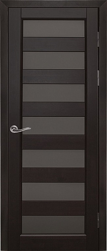 Дверь ОКА массив ольхи Премьер плюс (ПО) венге, стекло матовое белое