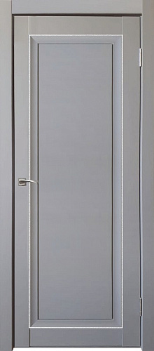 Дверь ДР экошпон Деканто ПДГ 2 бархат grey вставка серебристая, глухая