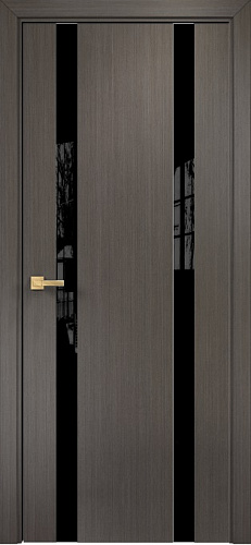 Дверь Оникс Верона 2 серый дуб, триплекс черный