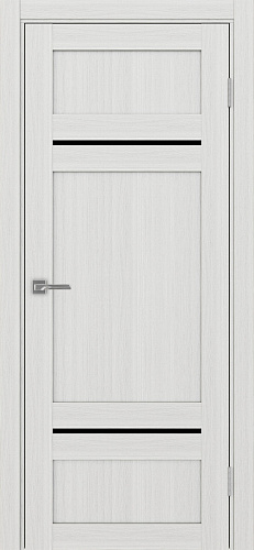 Дверь Эко 532.12121 ясень серебристый, lacobel черный