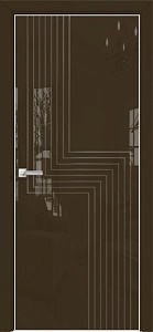 Недавно просмотренные - Дверь Оникс Арт, лакобель коричневый RAL 8028, контурный витраж №1