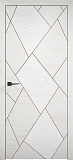 Дверь ПМЦ Design массив дуба Romb белый грунт патина орех, глухая