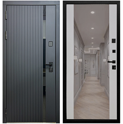 Входная дверь Матадор MXМ-7 антрацит софт/панель зеркало 2, силк маус