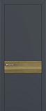 Дверь Z K6 полипропилен  графит премьер, вставка toppan дуб серый, глухая