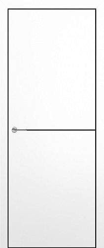 Дверь Z K10 полипропилен белый, ALU кромка черная, молдинг черный, глухая