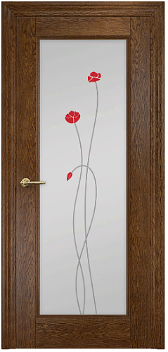 Дверь Оникс Италия 1 каштан, сатинат белый художественный №14