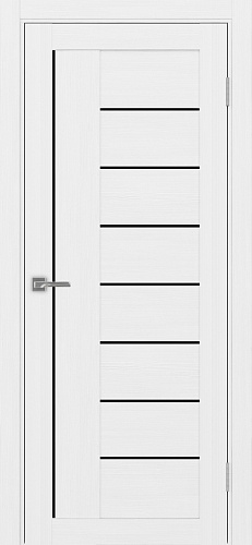 Дверь Эко 524.21 белый лед, lacobel черный