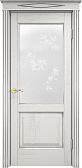 Схожие товары - Дверь ПМЦ массив дуба Д13 белый грунт с патиной серебро микрано, стекло 13-4