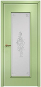 Недавно просмотренные - Дверь Оникс Турин эмаль фисташковая, сатинат контурный витраж №3